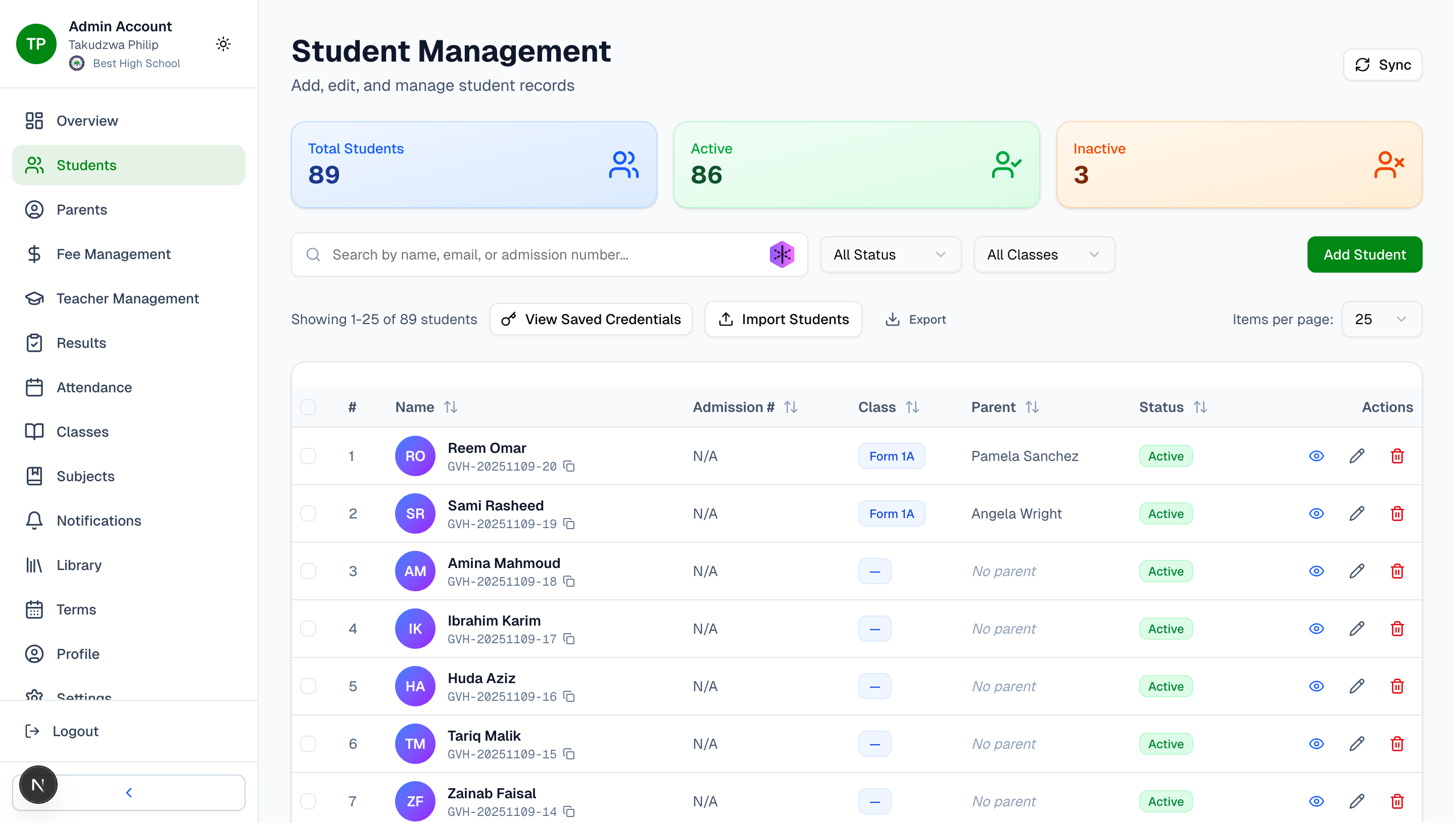 Student Management - Complete Profiles